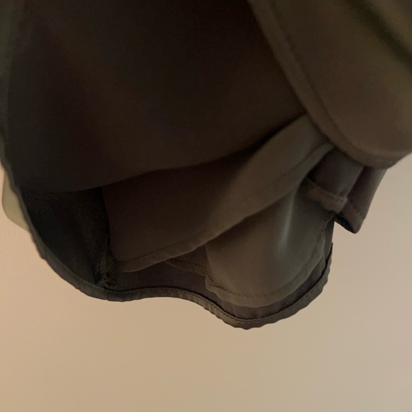 Zara Olive Satin Faux Wrap Long Sleeve Mini Dress - Picture 13 of 14